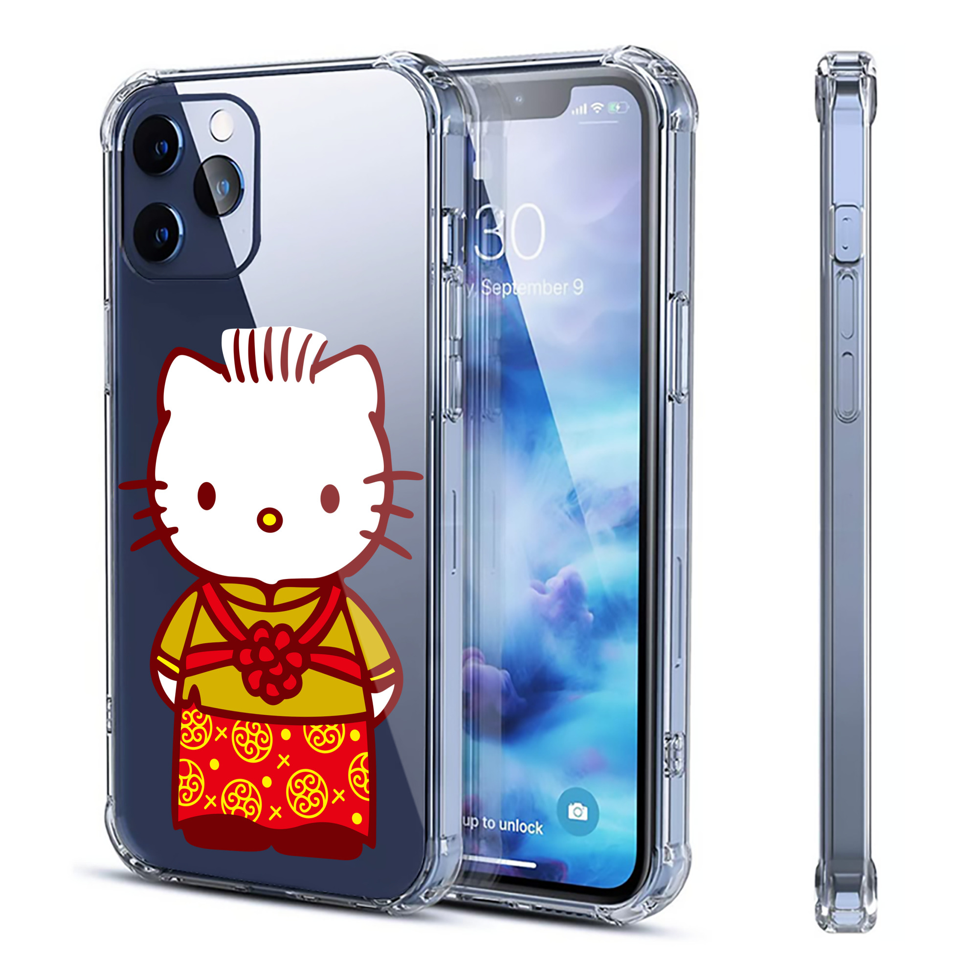（画像用） Hello Kitty ハローキティ 【iPhone 12シリーズ対応】透明スマホケース（クリアソフトケース）